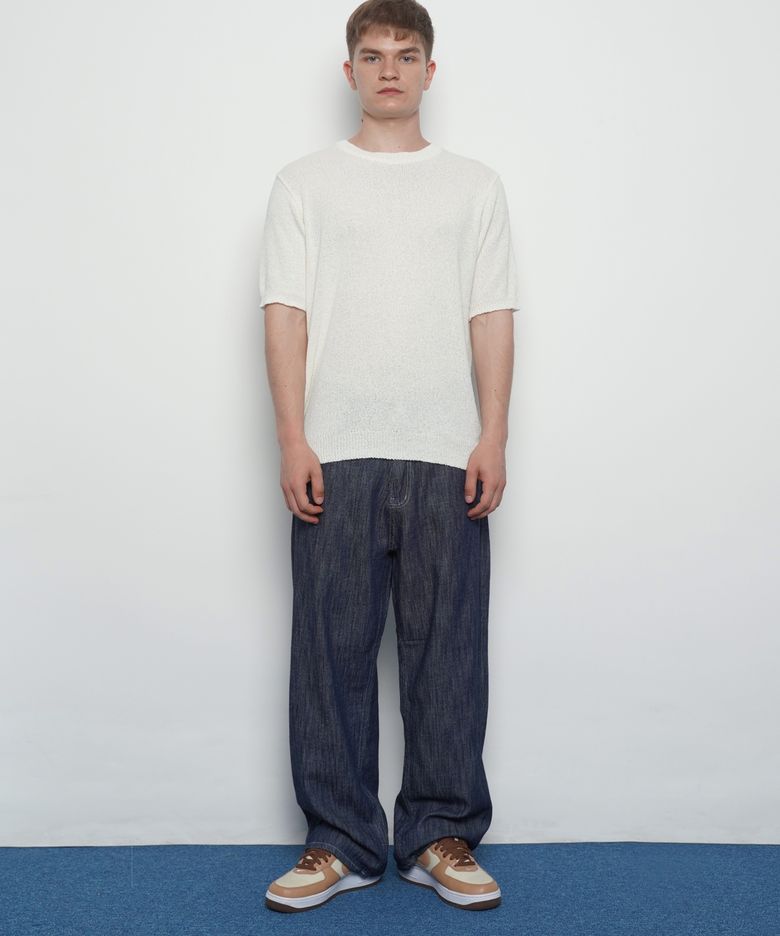 M197 summer raw wide jean
