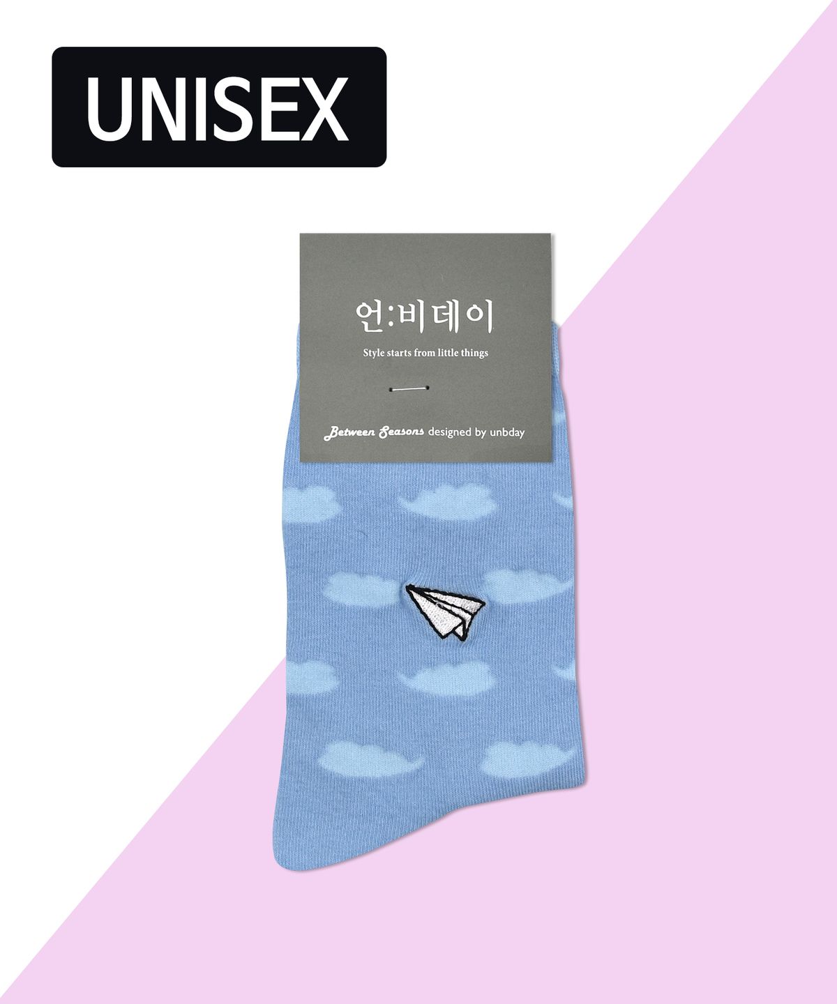 언비데이(UNBDAY) 남녀공용 자수포인트양말 - 비행기