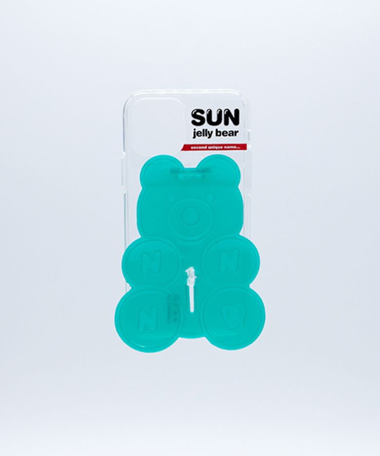 SUN CASE CLEAR JELLY BEAR GREEN