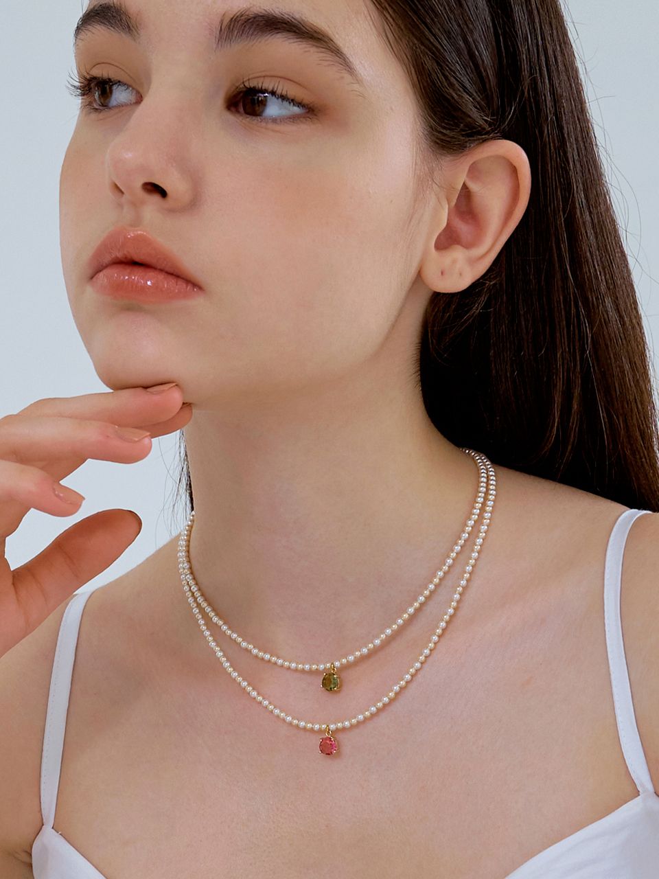 KINDABABY■cubic point swa pearl necklace ネックレス MUSINSA | KINDABABY cubic point swa pearl necklace