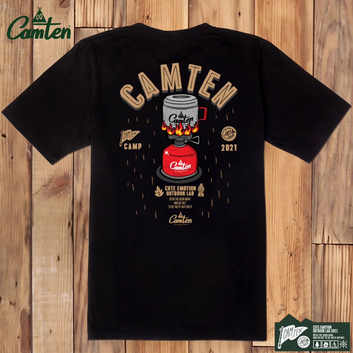 돌돌(DOLDOL) Camten-tshirts-47 감성 캠핑 브랜드 캠텐 캐릭터 그래픽 티셔츠 반팔티