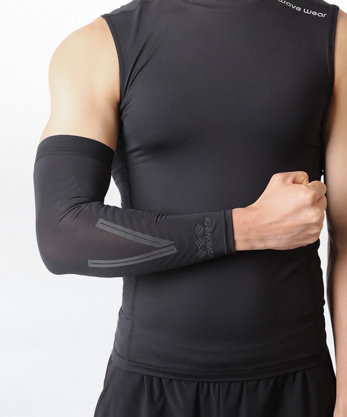 웨이브웨어(WAVEWEAR) 테니스/골프엘보 테이핑 스킨핏 팔보호대 F1 (블랙)
