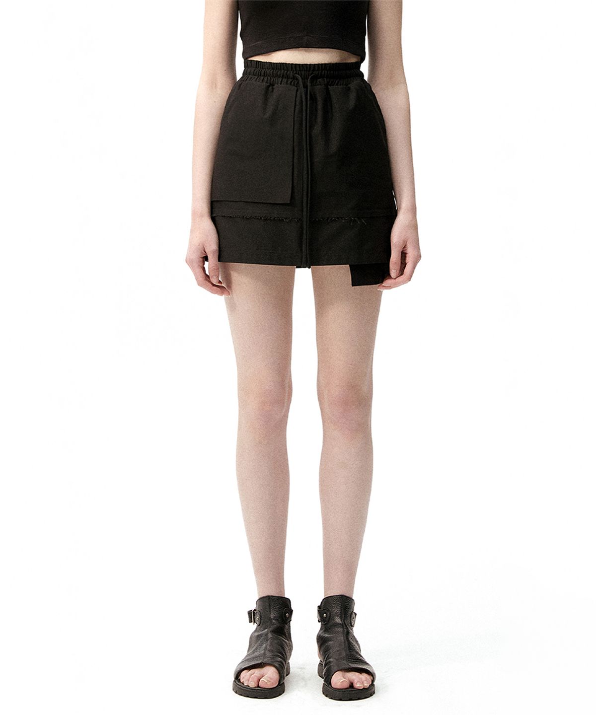 모노포비아(MONOPHOBIA) SQUARE SHORT MINI SKIRT