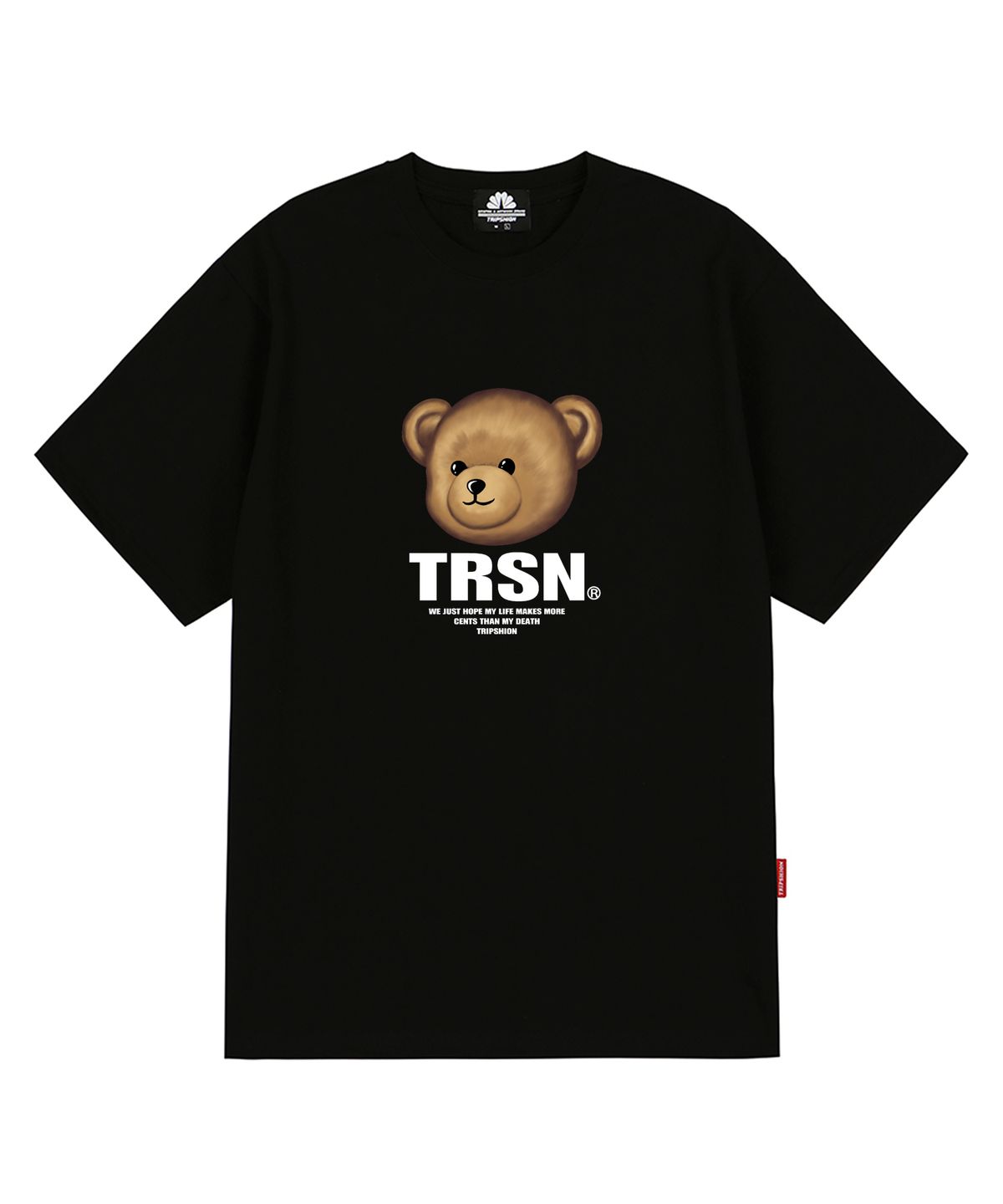 트립션(TRIPSHION) BEAR LOGO 티셔츠 - 블랙