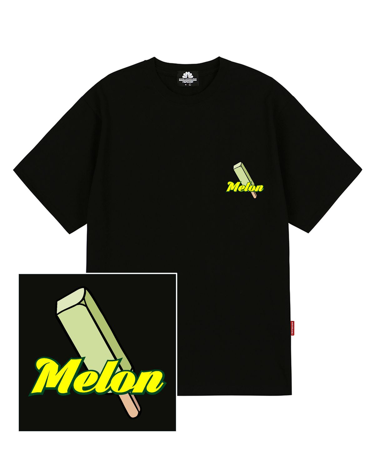 트립션(TRIPSHION) MELON BAR 티셔츠 - 블랙