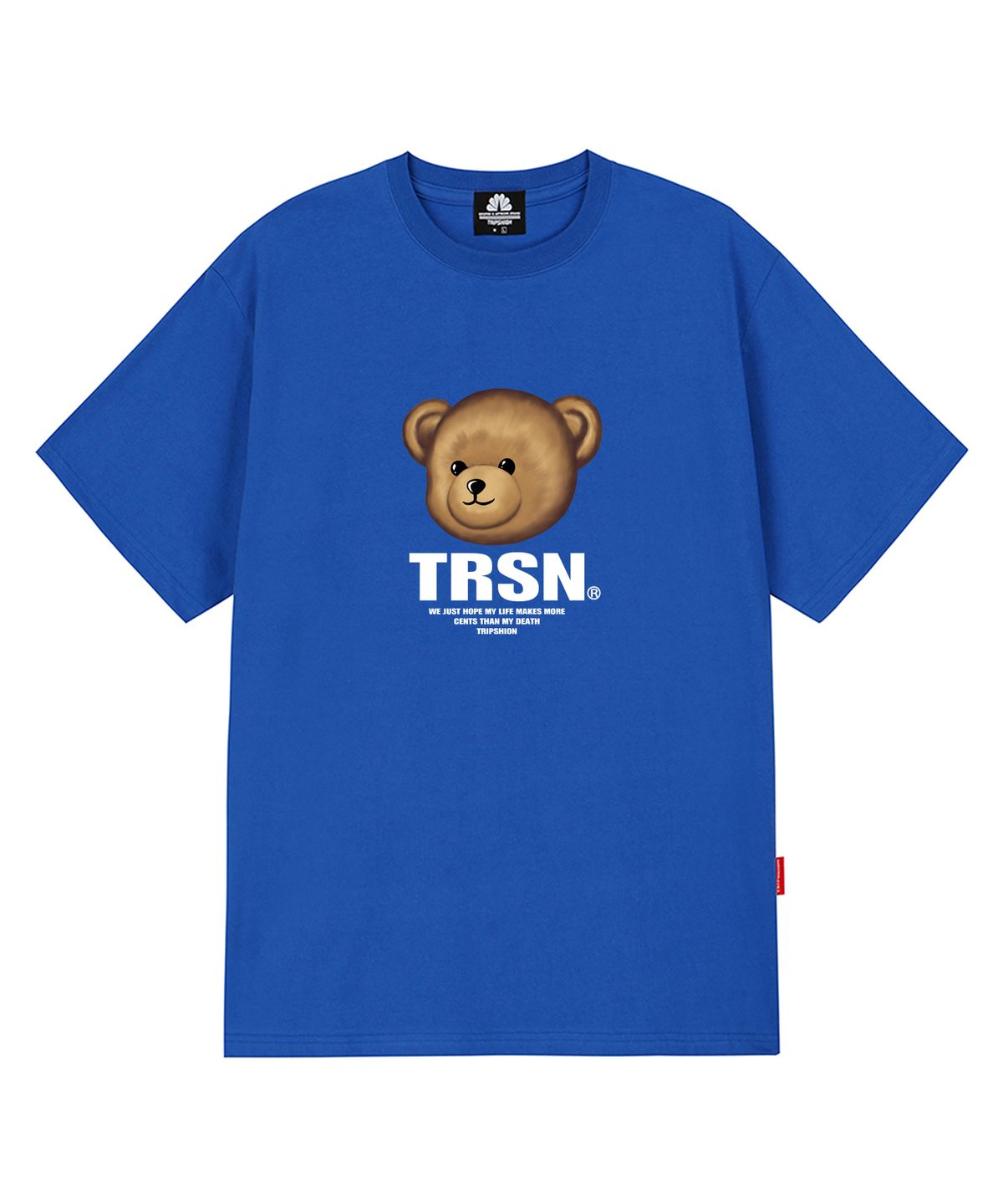 트립션(TRIPSHION) BEAR LOGO 티셔츠 - 블루