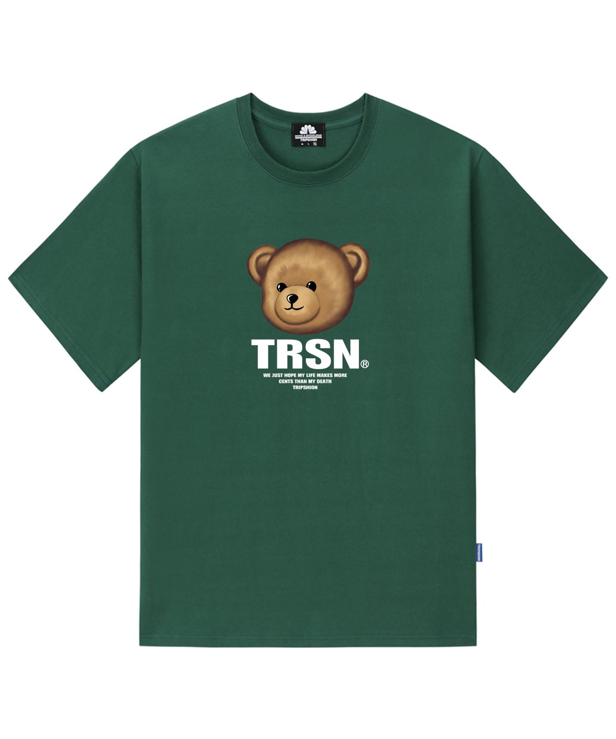 트립션(TRIPSHION) BEAR LOGO 티셔츠 - 그린