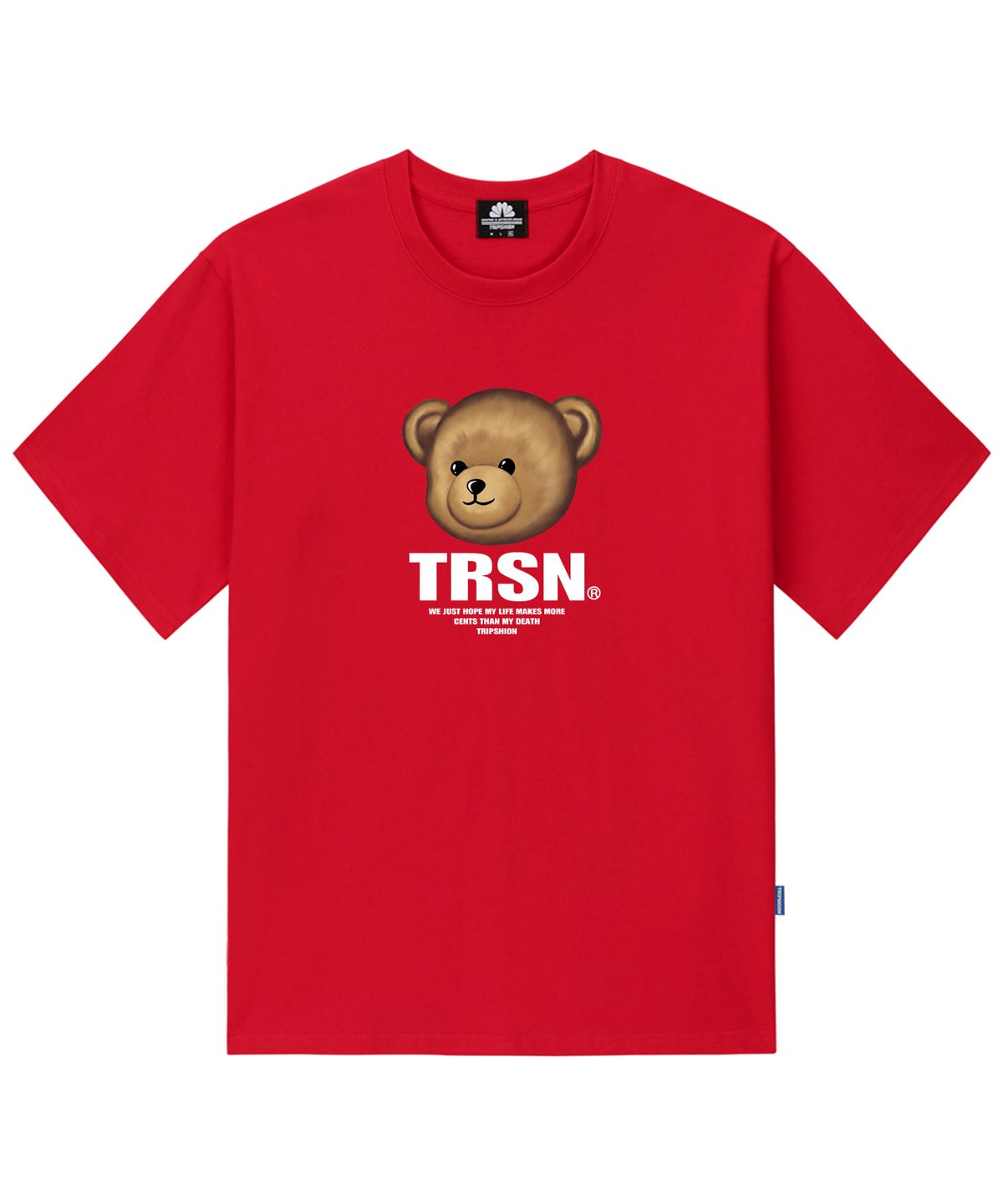 트립션(TRIPSHION) BEAR LOGO 티셔츠 - 레드