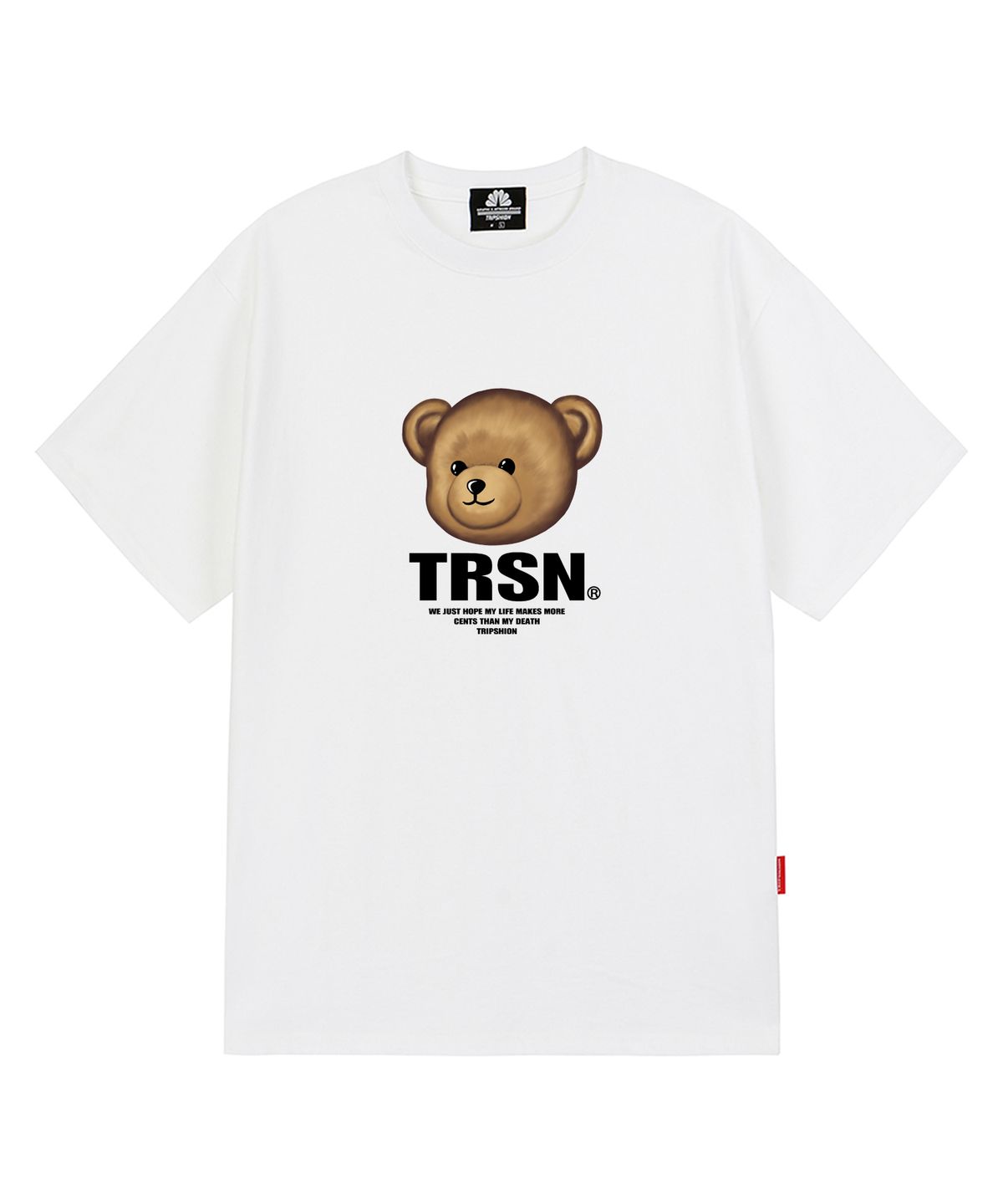 트립션(TRIPSHION) BEAR LOGO 티셔츠 - 화이트