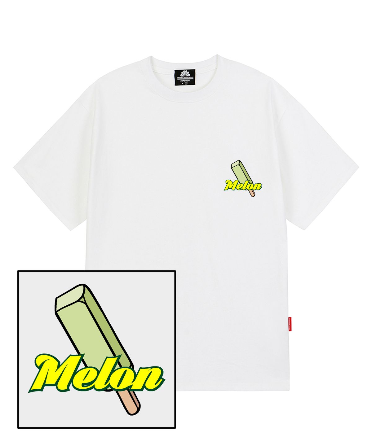 트립션(TRIPSHION) MELON BAR 티셔츠 - 화이트