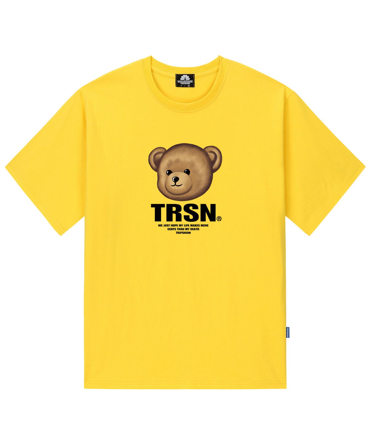 트립션(TRIPSHION) BEAR LOGO 티셔츠 - 옐로우