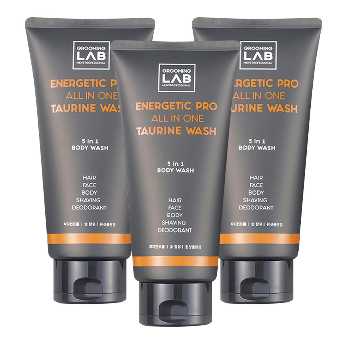 그루밍랩(GROOMING LAB) 남성용 에너제틱 프로 올인원 타우린 바디워시 300ml X 3EA