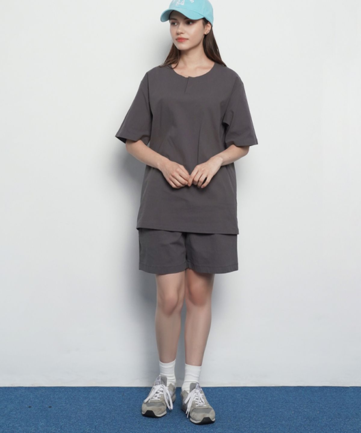에이본(THE-ABON) MW143 linen slit setup pants charcoal