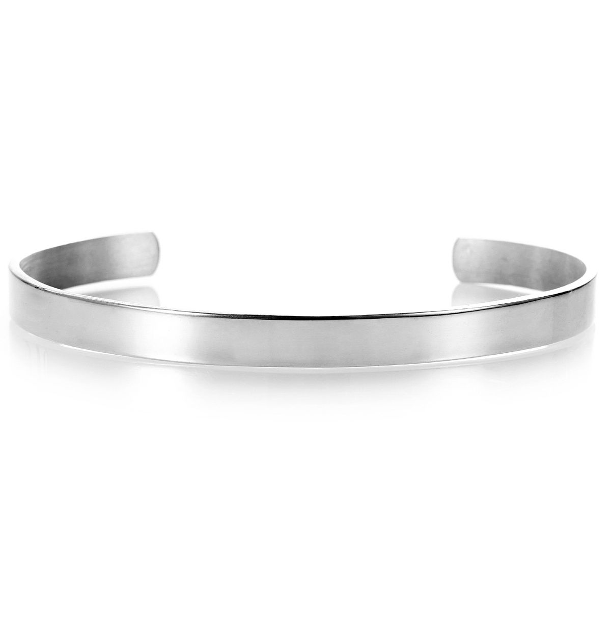 하우데어(HOWTHERE) simple wide silver bangle (유광)