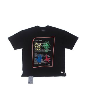 4 SENSE 그래픽 오버사이즈 티_블랙