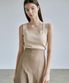 [ESSENTIAL] SQUARE NECK KNIT SLEEVELESS_BEIGE