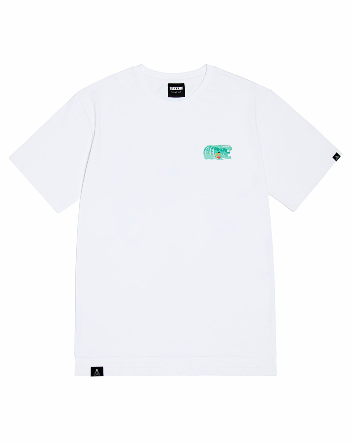 블랙스미(BLEXXME) SURF ON THE BIG WAVE VER.2 OVERSIZE FIT SLIT T-SHIRT WHITE