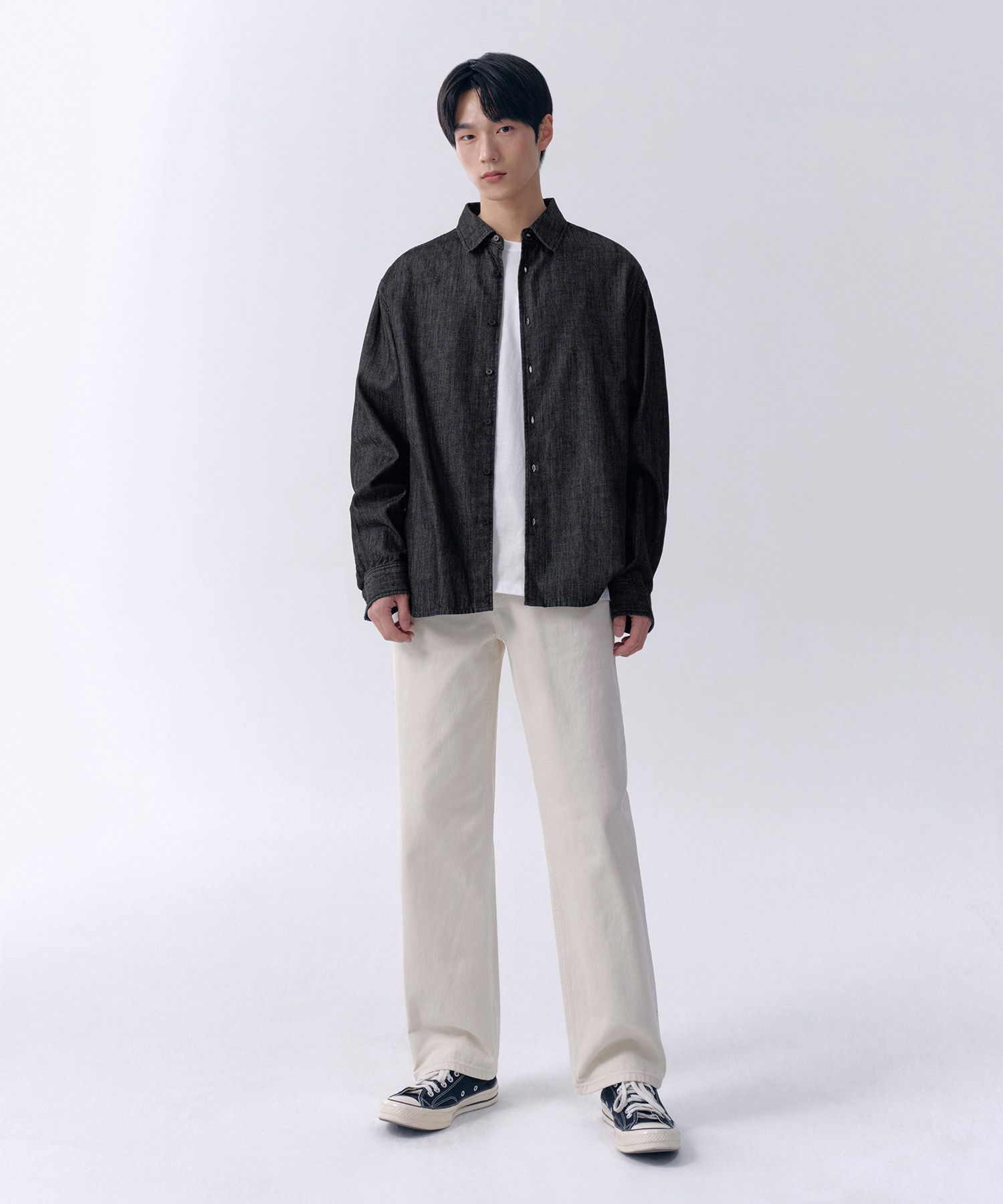 ★MUSINSA STANDARD★ Straight denim slacks cream MMDNP104-CR MUSINSA | MUSINSA STANDARD Straight Denim Slacks [Cream]