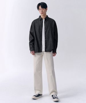 스트레이트 데님 팬츠 [크림]