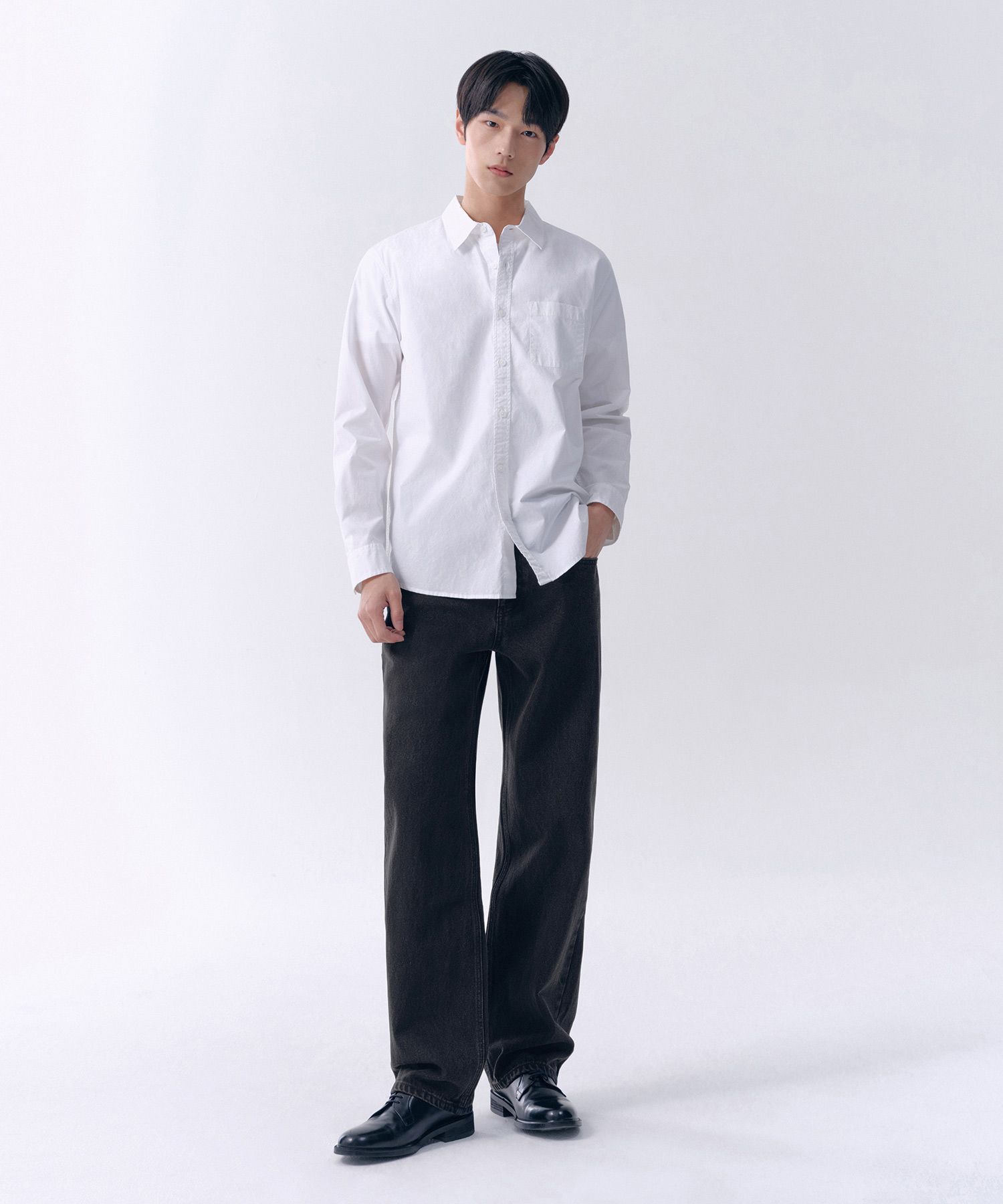 MUSINSA | MUSINSA STANDARD STRAIGHT DENIM PANTS [WASHED BLACK]