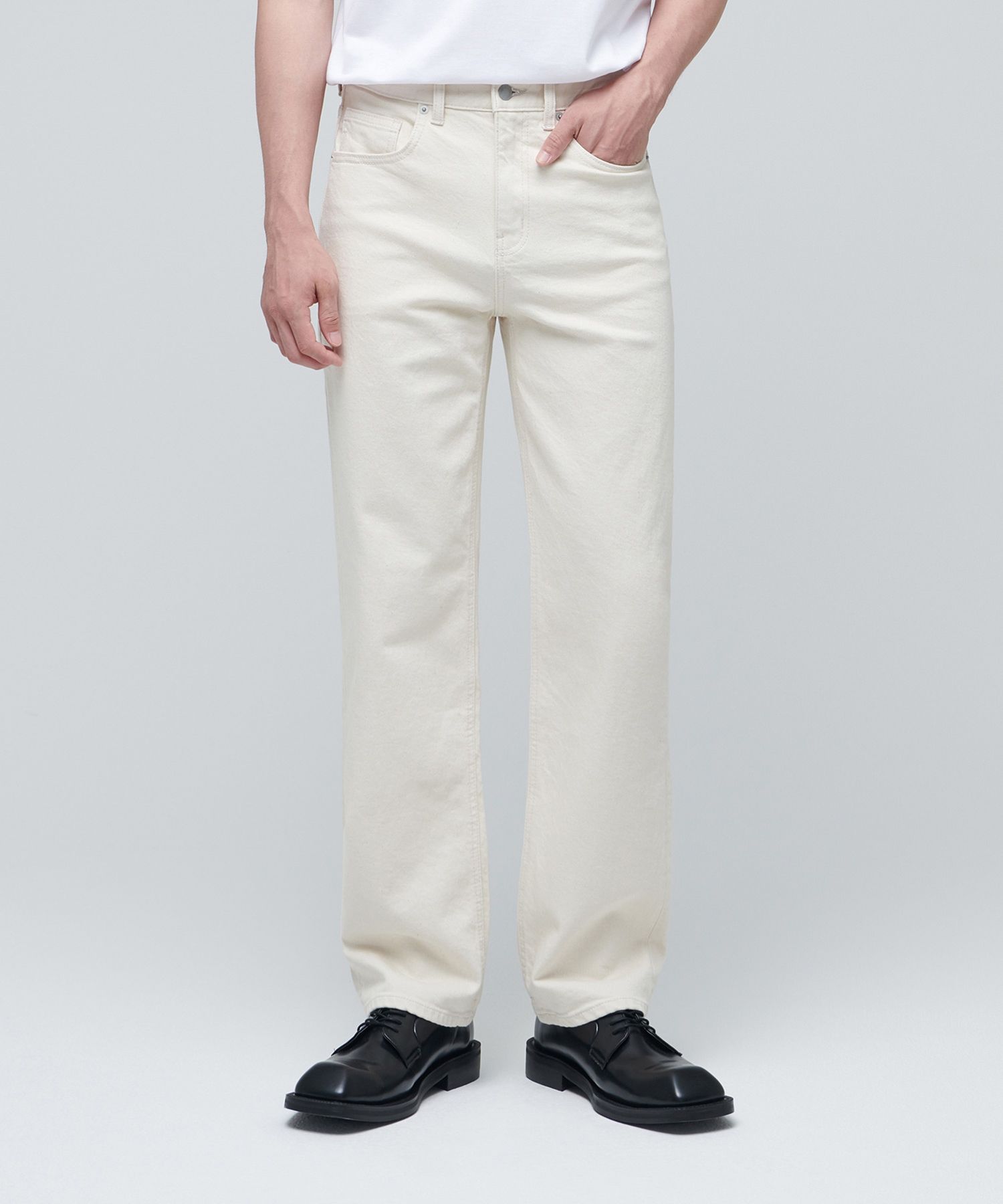 MUSINSA | MUSINSA STANDARD CALIK STRAIGHT DENIM PANTS [CREAM]