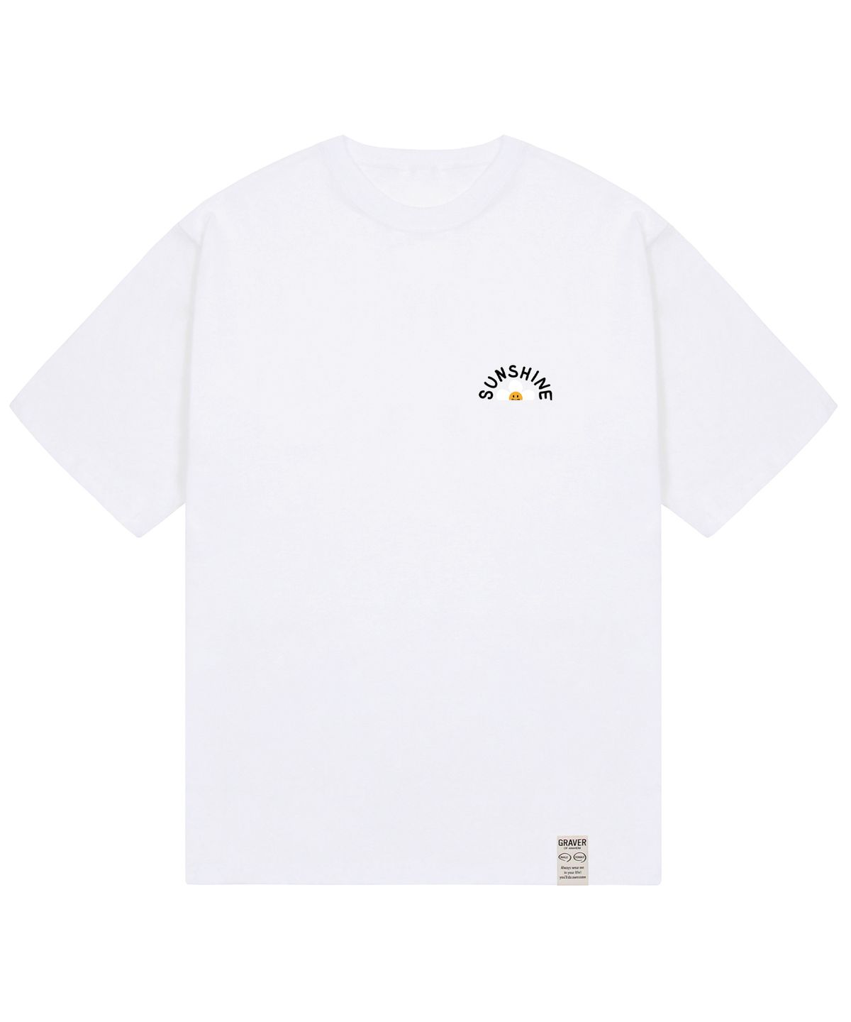 그레이버(GRAVER) [UNISEX]썬샤인 플라워 스마일 반팔티_화이트