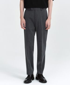 릴렉스드 테이퍼드 히든 밴딩 크롭 슬랙스 [미디엄 그레이]