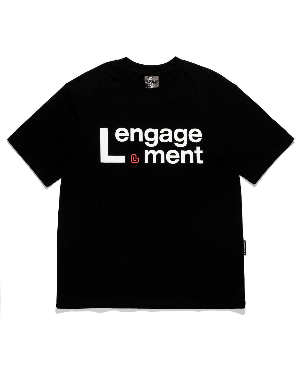 랑가주망(LENGAGEMENT) 클래식핏 엘 로고 반팔티 [블랙-화이트]