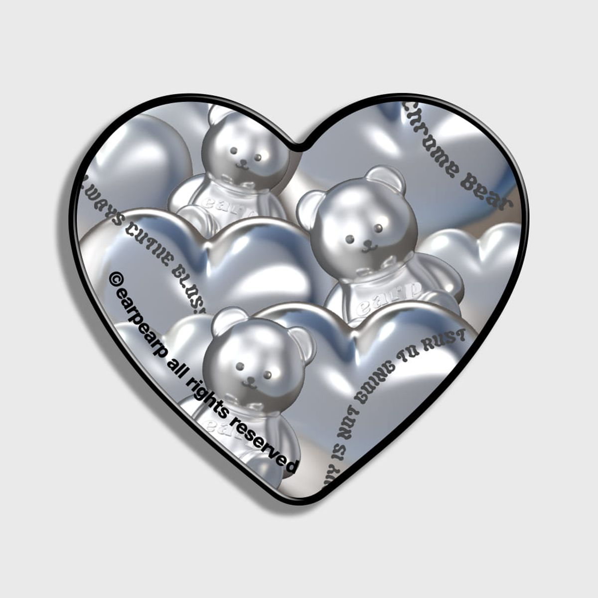 어프어프(EARPEARP) STEEL COVY HEART-GREY(하트톡)