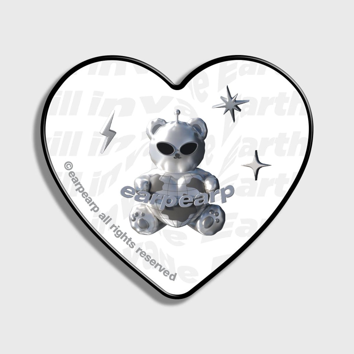 어프어프(EARPEARP) SPACE NIGHT STEEL BEAR-WHITE(하트톡)