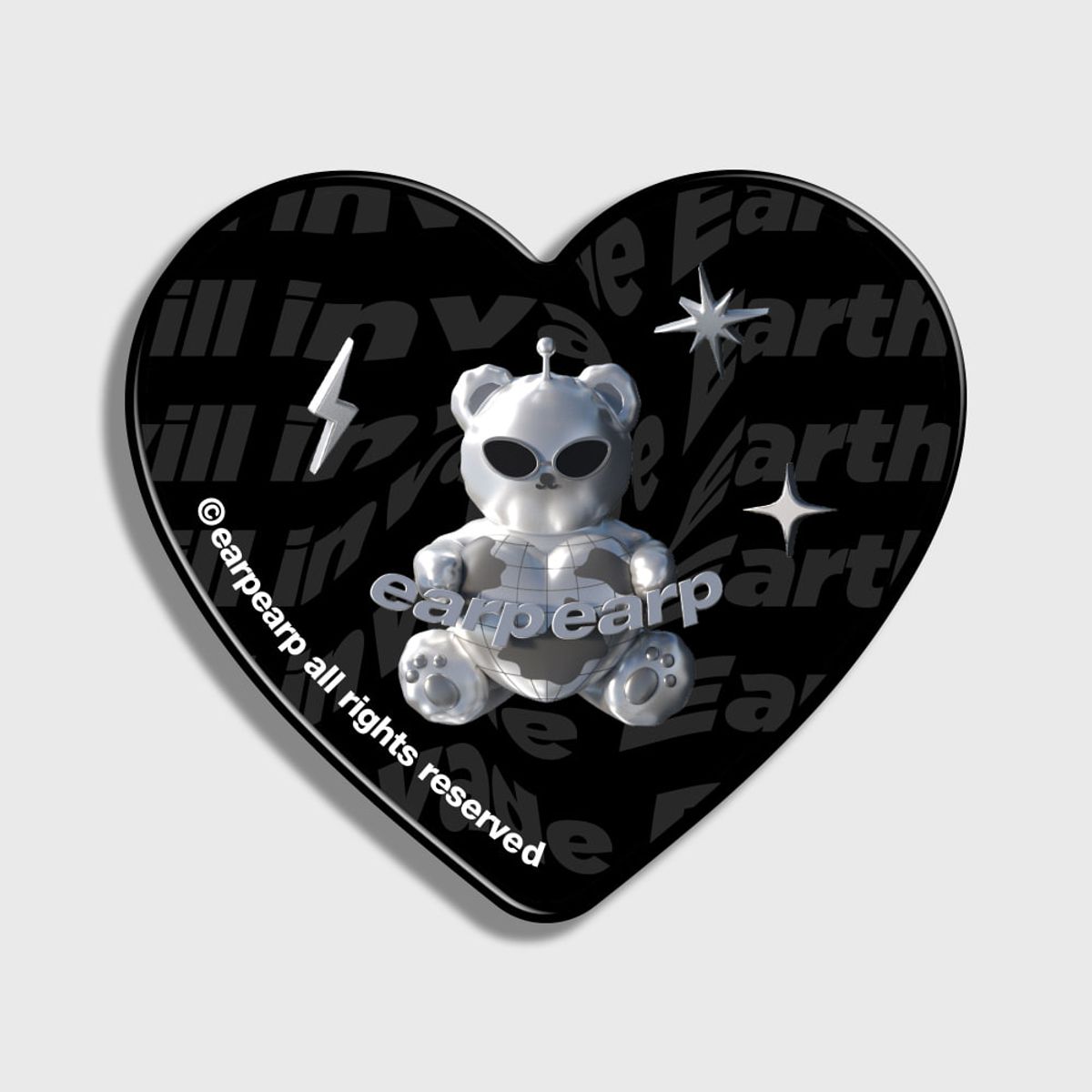 어프어프(EARPEARP) SPACE NIGHT STEEL BEAR-BLACK(하트톡)