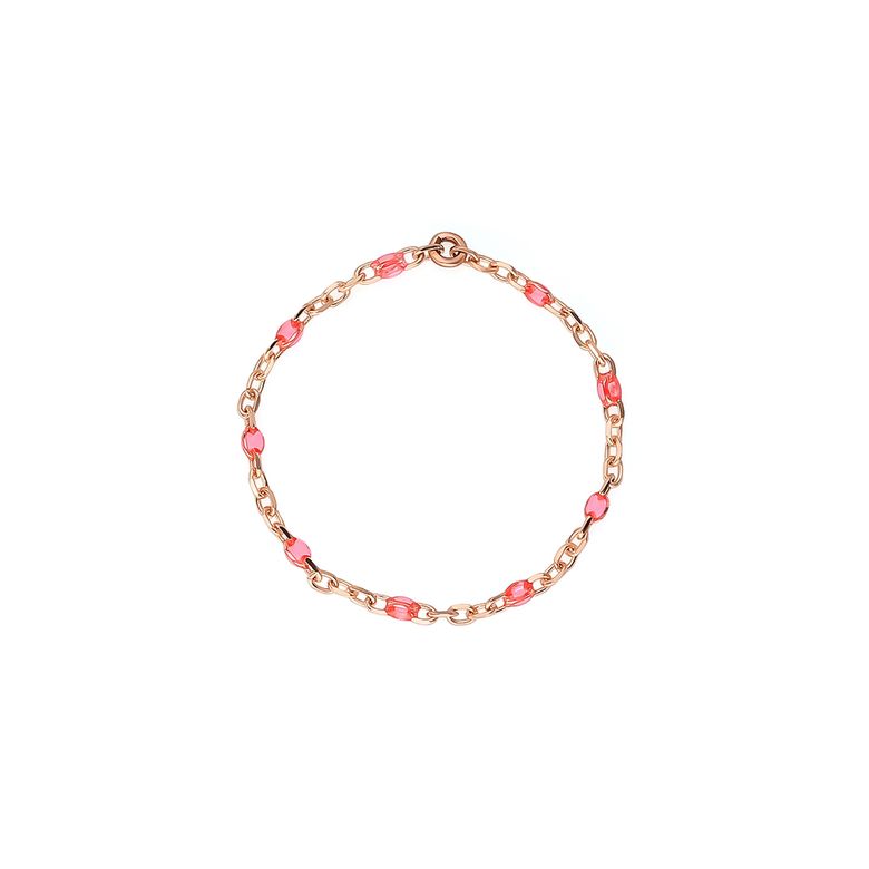 컬러 볼 체인링 핑크 14K Gold 반지 LRS2114PG