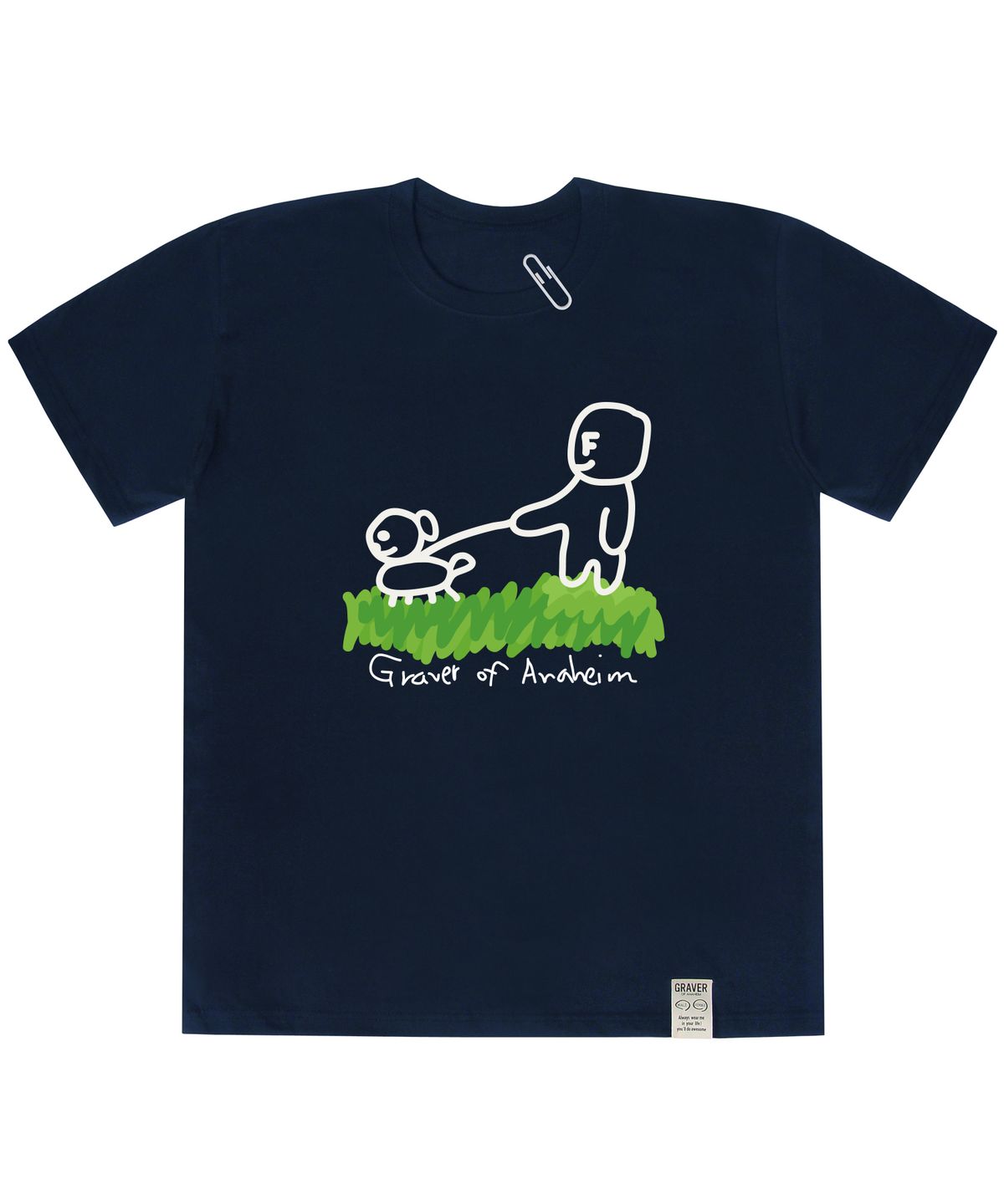 그레이버(GRAVER) [UNISEX]드로잉 퍼피 워크 반팔티_네이비