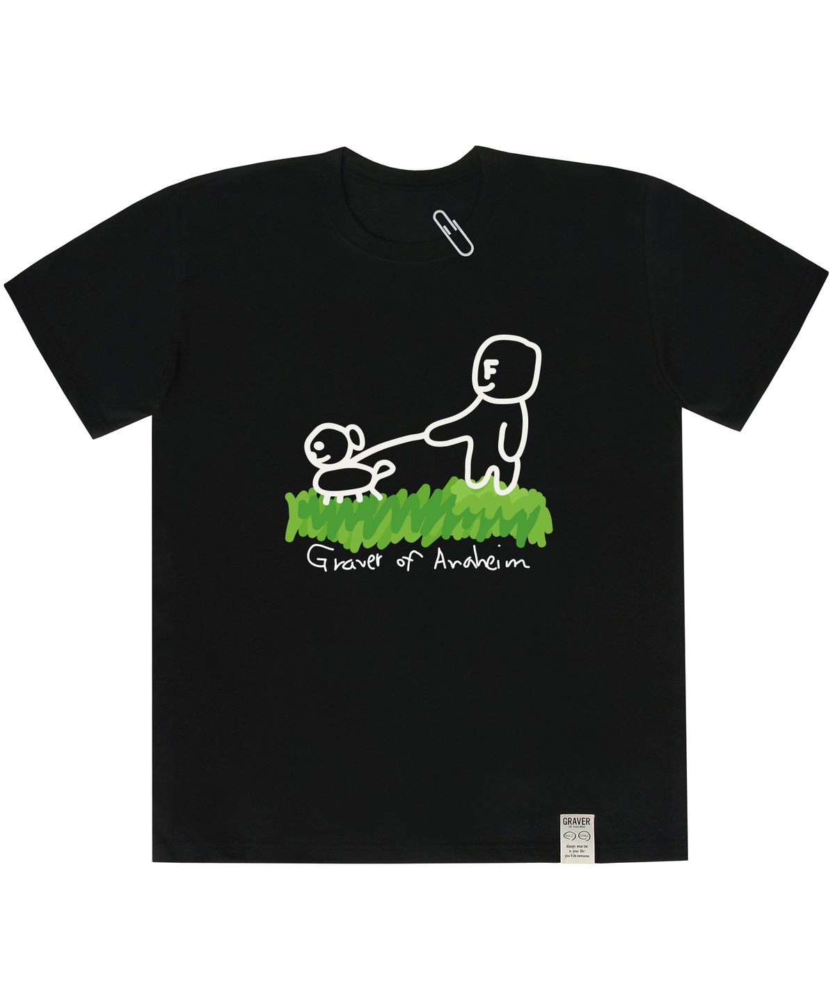 그레이버(GRAVER) [UNISEX]드로잉 퍼피 워크 반팔티_블랙