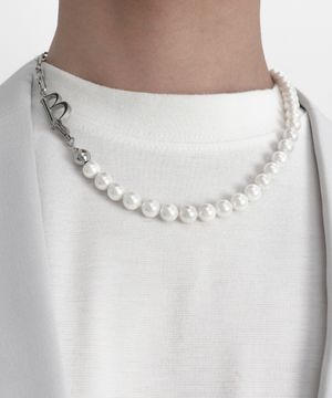 남자 진주 목걸이 레이어드 체인 CLEF NIGHT BEAT