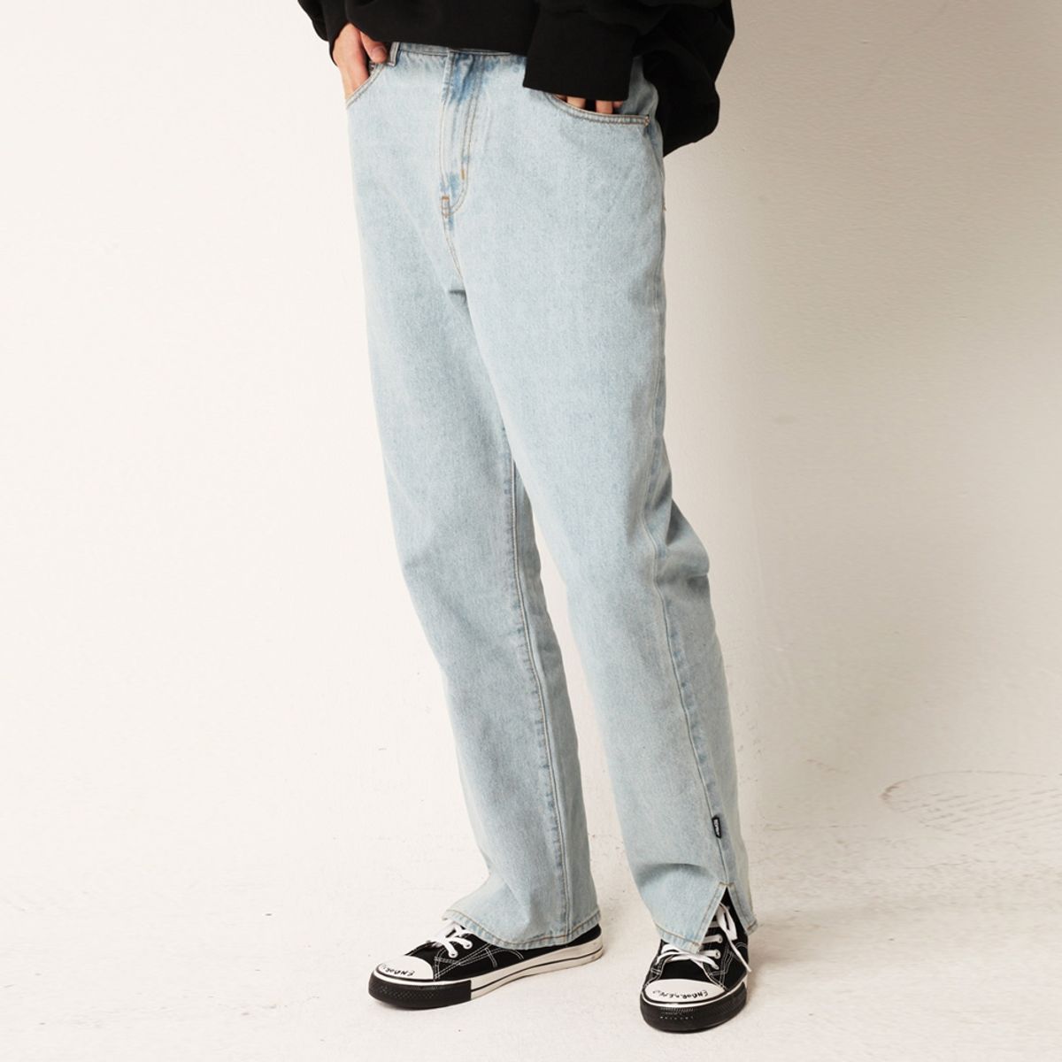 리스펙트(RESPECT) semi wide fit denim pants (light blue)