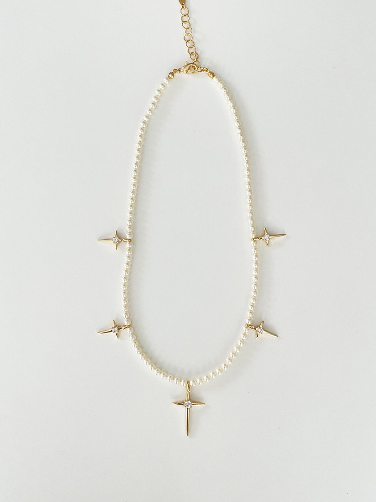 엘리오나(ELYONA) Multi Cross Rosary Necklace