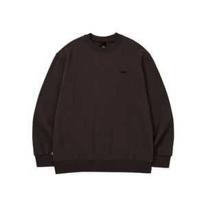 베이직 스몰 로고 맨투맨 - 브라운