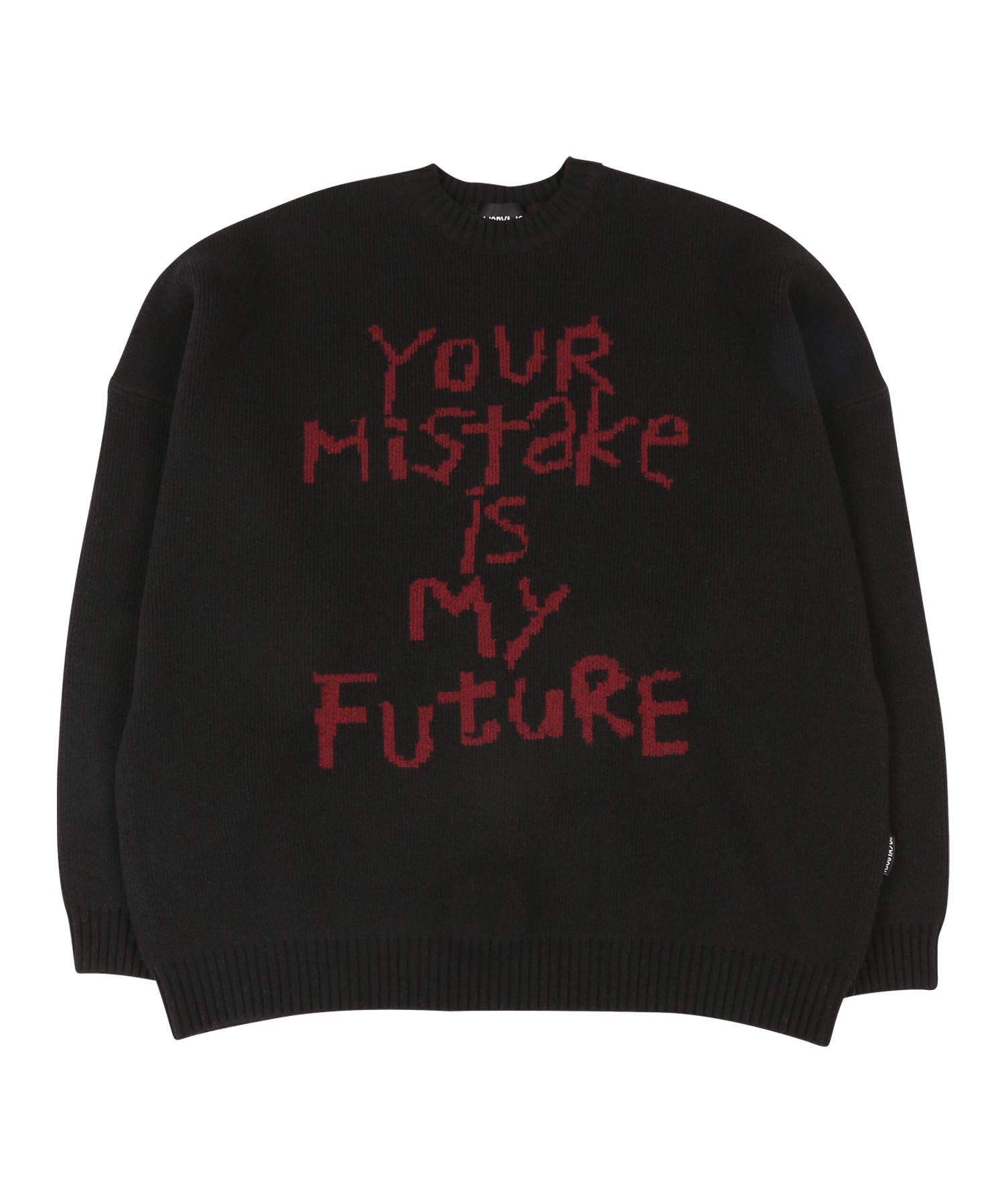 MUSINSA公式 | AJOBYAJO Oversized (20) Slogan Wool Knit Sweater [Black]
