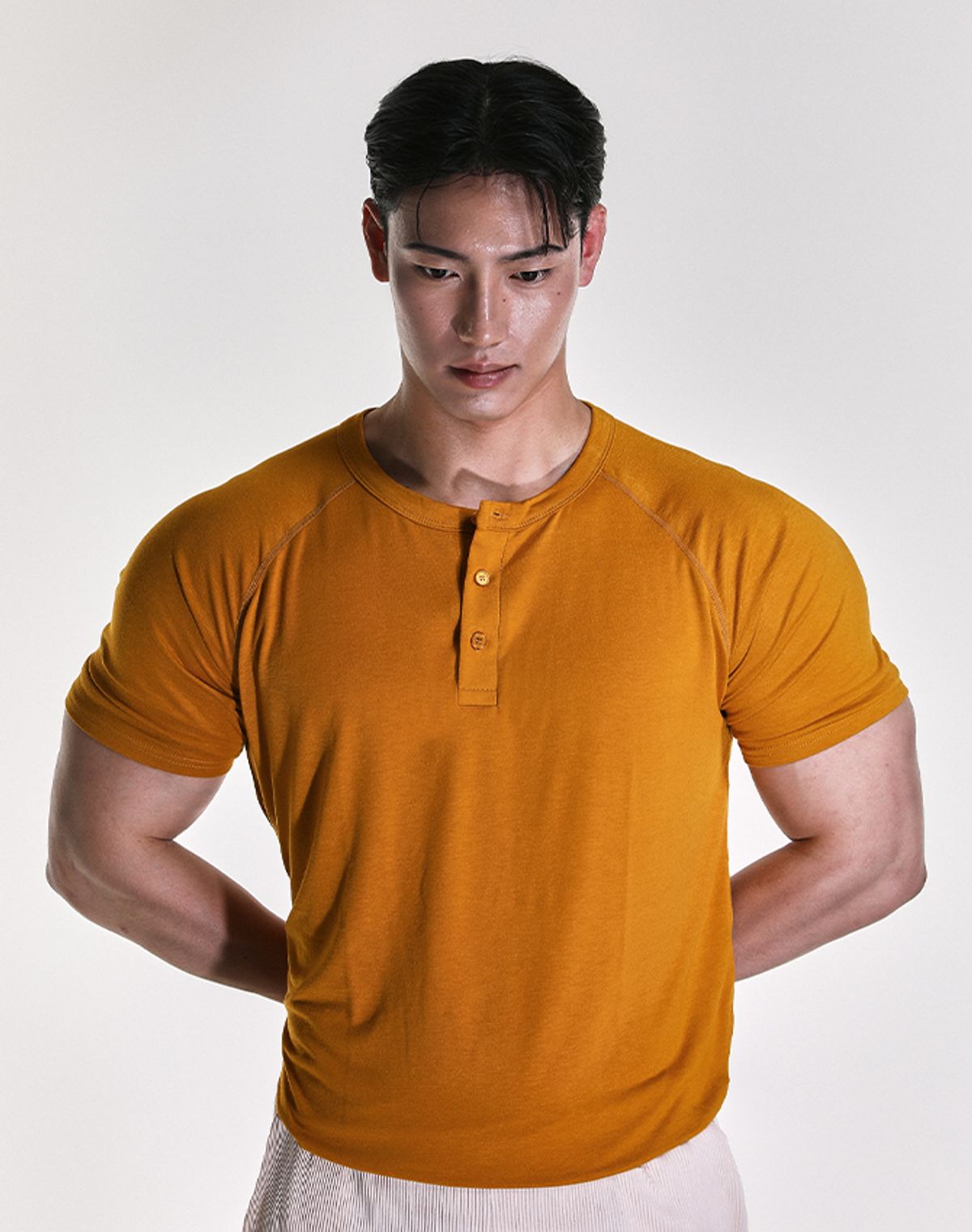 알브이디(RVD) 트래블 히트웨어 머슬핏 헨리넥 (오렌지)