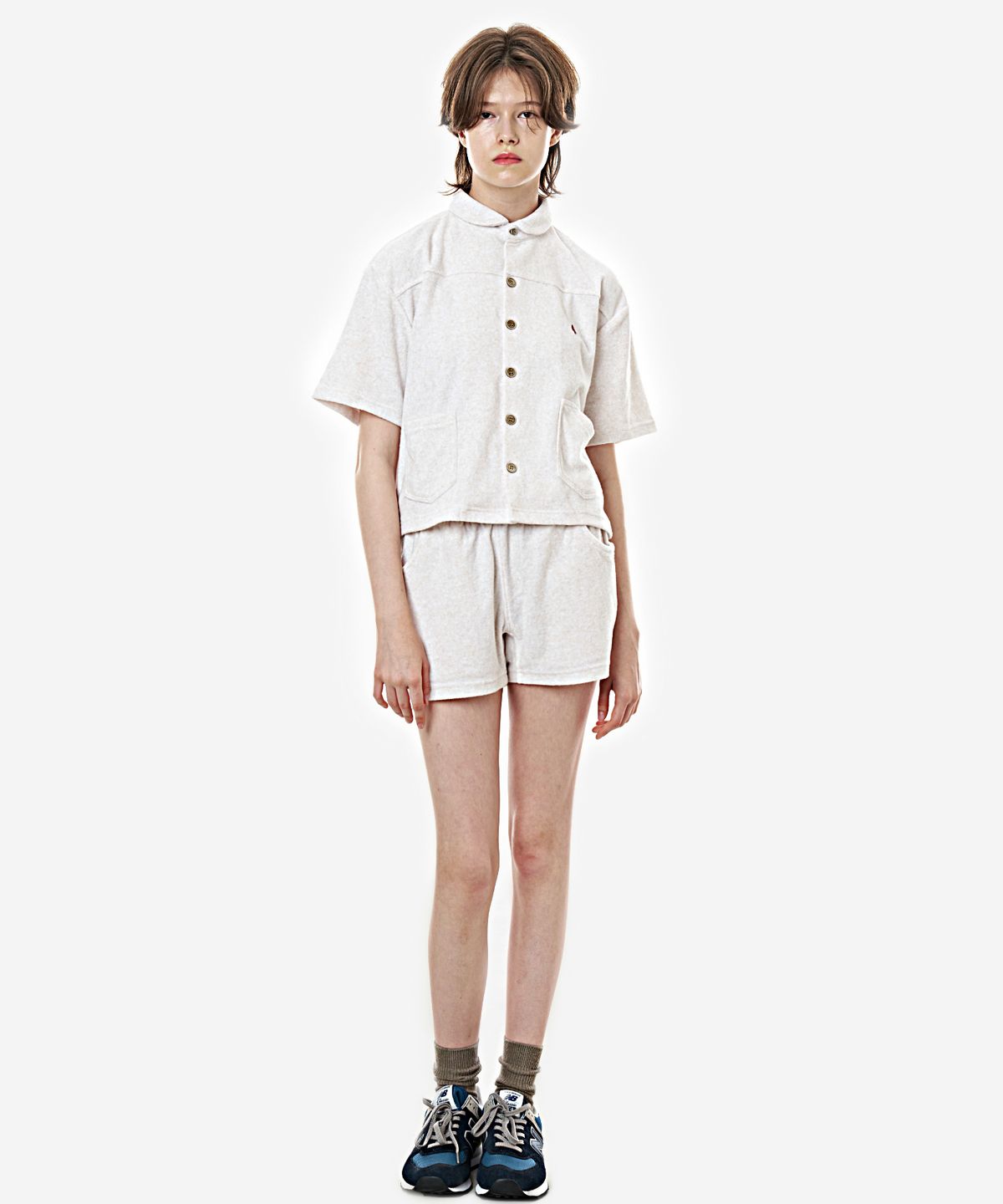 베이크셔츠(BAKESHIRT) 세일링 클럽 카라 셔츠 오트밀