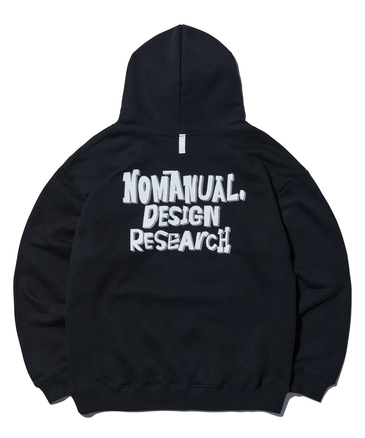 노매뉴얼(NOMANUAL) DOODLE LOGO HOODIE - BLACK