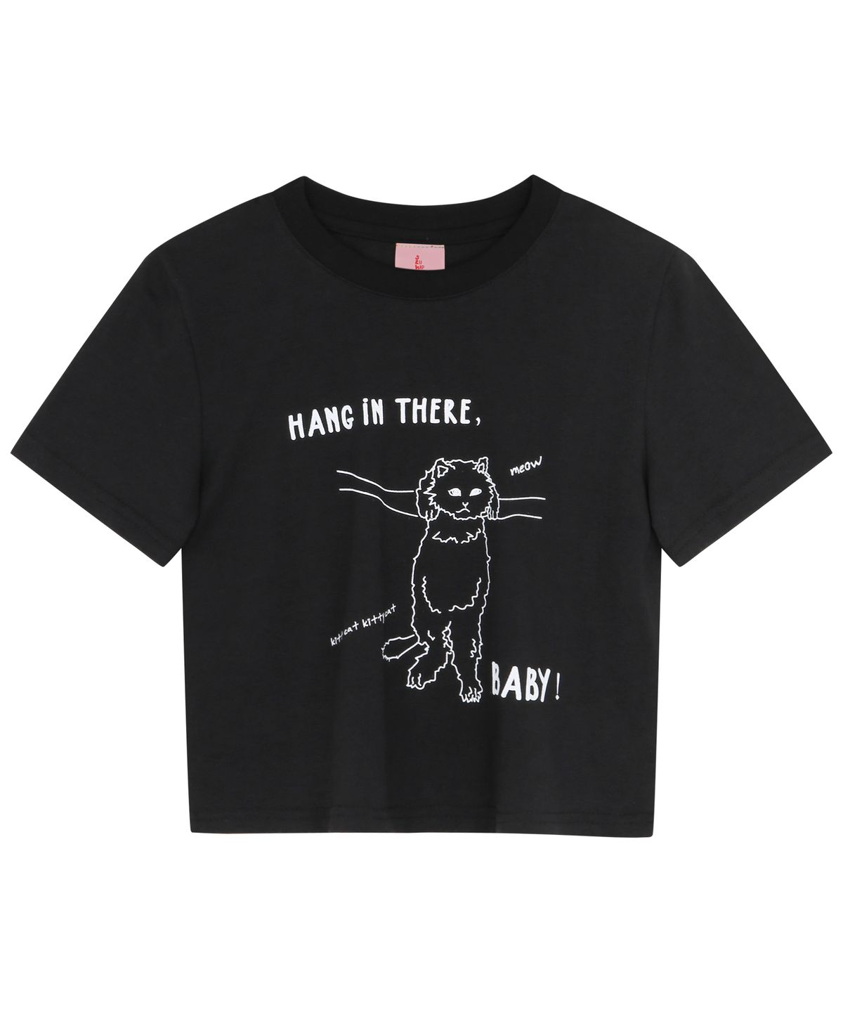 하이스쿨디스코(HIGH SCHOOL DISCO) hanging cat t-shirts_black