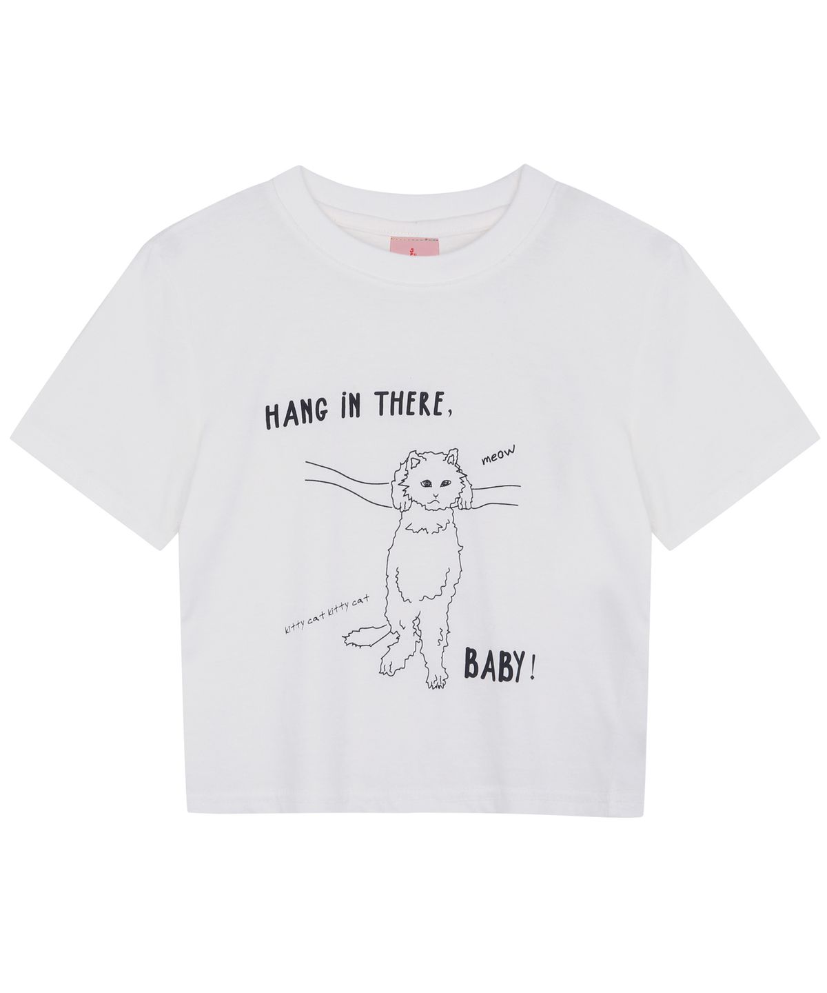하이스쿨디스코(HIGH SCHOOL DISCO) hanging cat t-shirts_white