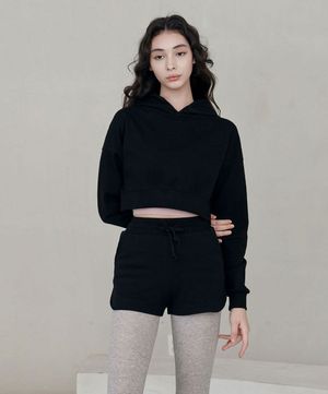 여성 요가복 DEVI-B0044-블랙 필라테스 스트랩 돌핀 숏팬츠