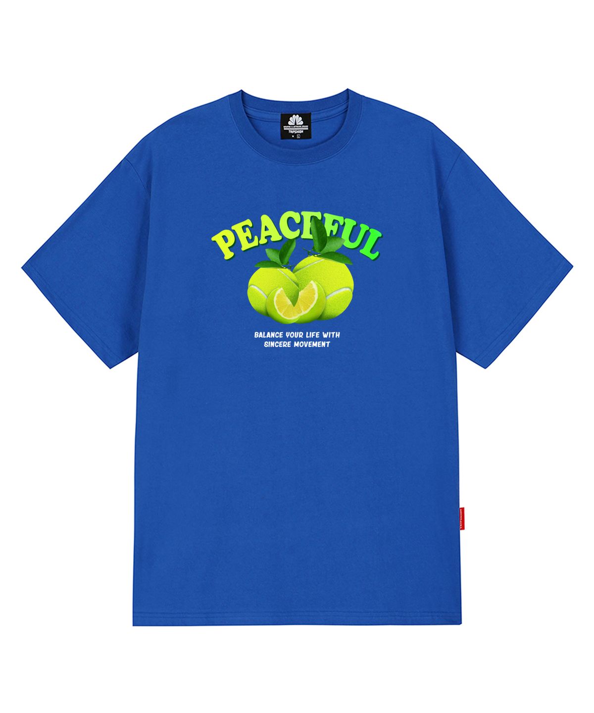 트립션(TRIPSHION) PEACEFUL LIME BALL 티셔츠 - 블루