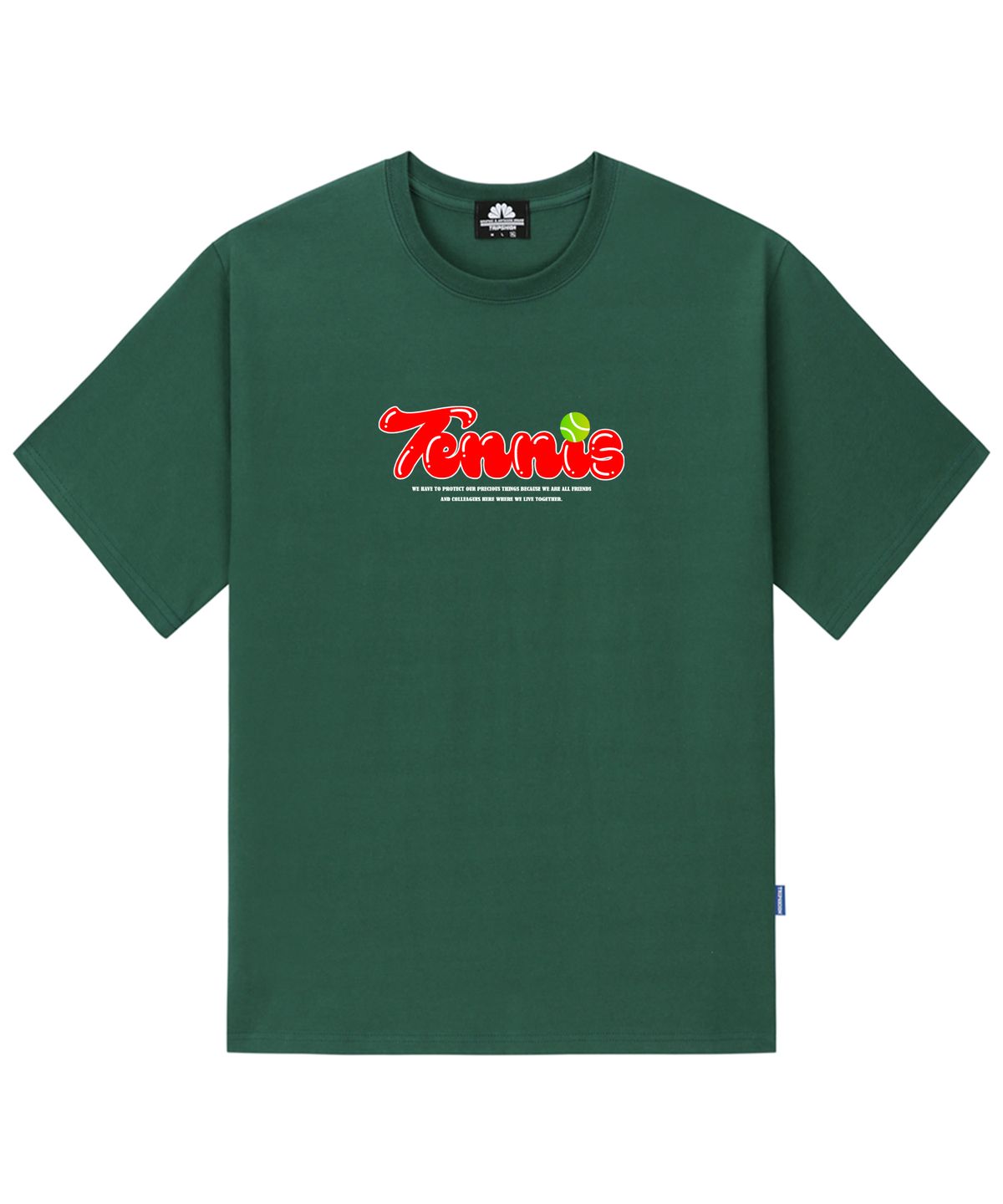 트립션(TRIPSHION) TENNIS LOGO 티셔츠 - 그린