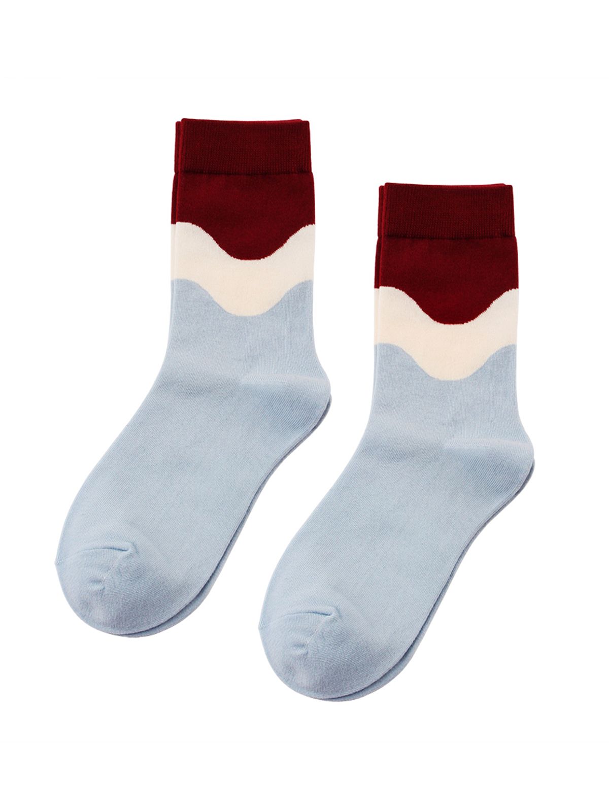 삭스앤드(SOCKSAND) 웨이브 컬러 블럭 양말