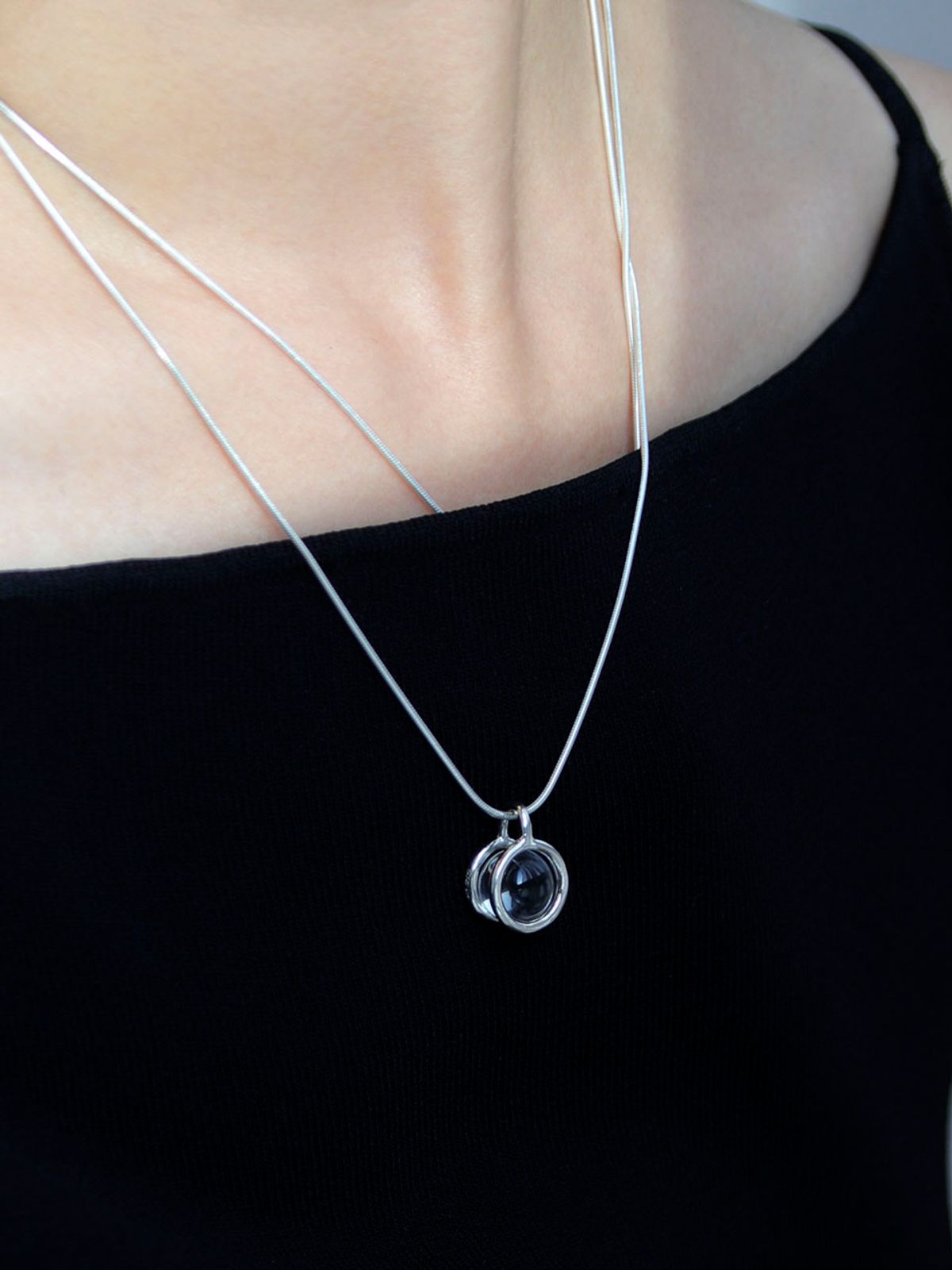 아운드(OUND) stem stone necklace-L-silver