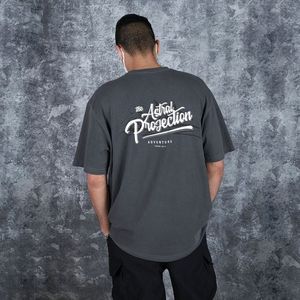 어드벤처 오버핏 가먼트 다이 반팔티셔츠_차콜
